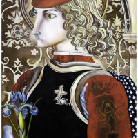 San Giorgio, olio su tela, 150 x 80 cm