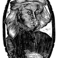 L'Uomo con Turbante II, Xilografia, 40 x 25 cm