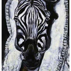 Zebra Rinascimentale, olio su tela, 110 x 70 cm. 2012