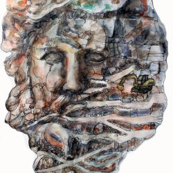 Il Volto della cava, acquerello su carta, 42 x 24 cm, 2020
